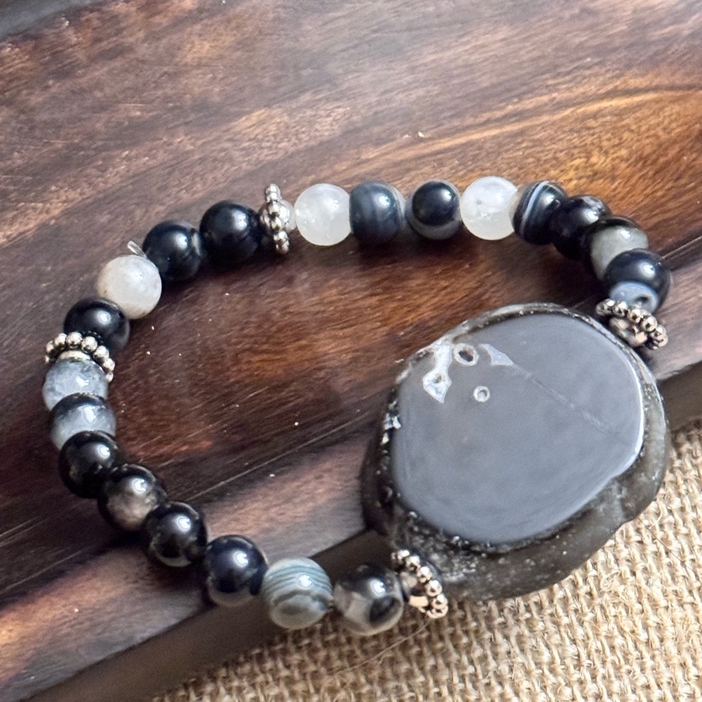 Black Jasper Beaded Bracelet - Picture 3 of 3